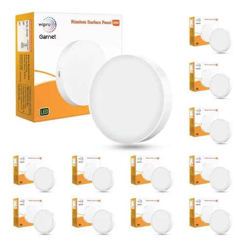 Image of Wipro Polycarbonate Garnet 18W Light for Ceiling pack 12