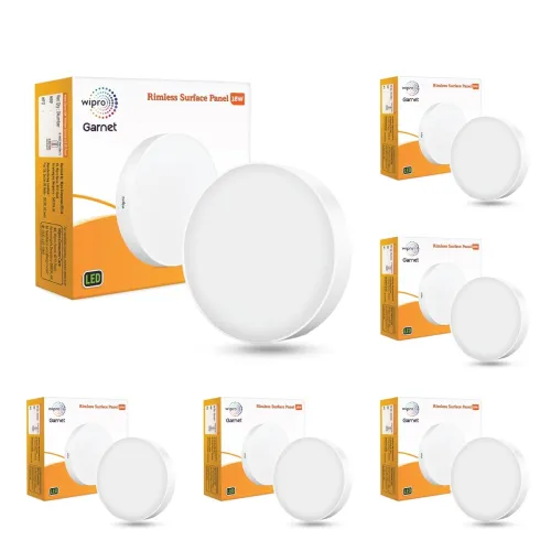 Image of Wipro Polycarbonate Garnet 18W Light for Ceiling Pack of 6