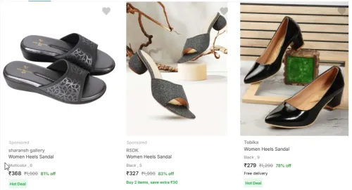 Image of Women Fashion Footwear Minimum 80% Discount
