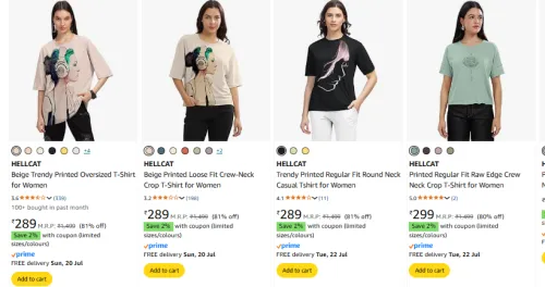 Image of Women Fashion Tshirt Starting @ ₹289