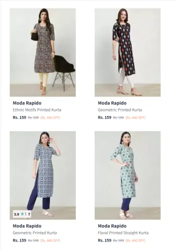 Image of Women Kurta at ₹159