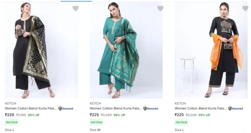 Image of KETCH Women Kurta Palazzo At Starting @ ₹220