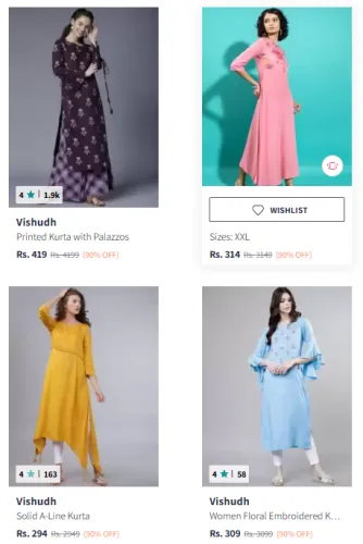 Image of Women Printed Kurta Upto 90% Discount