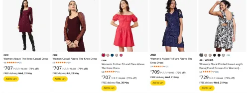 Image of Women's Dresses Minimum 70% Discount