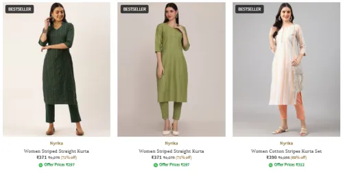Image of Women's Kurta Suit Sets @ Start ₹371