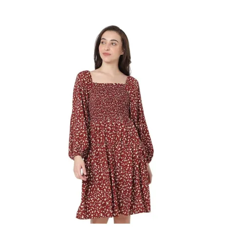 Image of Women's Mini Viscose A-Line Dress