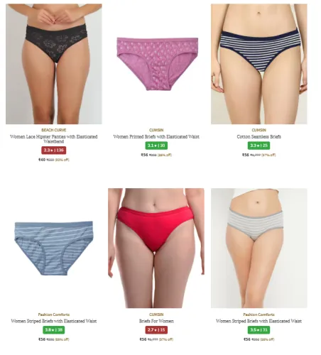 Image of WOMEN'S Lingerie & Innerwear Starting At ₹40