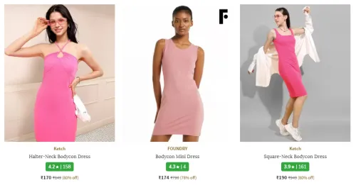 Image of Women's Bodycon Dress starting @ ₹170