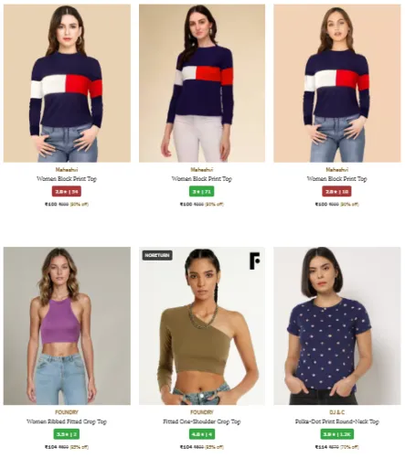 Image of Women's Shirts, Tops & Tunics @ Start ₹100