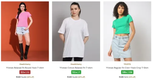 Image of Women's T-shirts @ Start ₹100