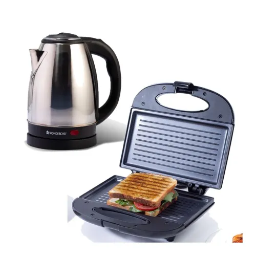 Image of Wonderchef Prato Plus Griller 800 Watts + Electric Kettle 1.8 Litre Kettle