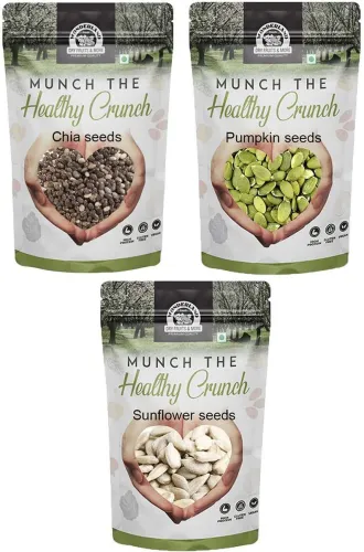 Image of WONDERLAND Foods (Device) Raw Chia Seeds, Pumpkin Seeds and Sunflower Seeds 450g Combo Pack (Pack of 3)