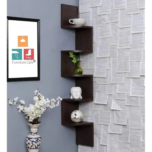 Image of Wooden Corner Wall Shelf (5 Tiers)