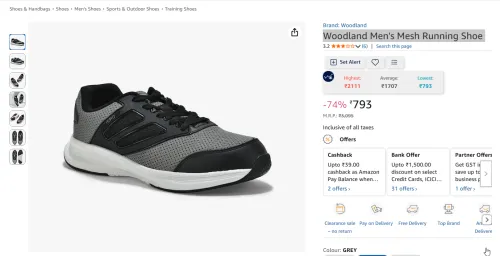 Image of Woodland Men's Mesh Running Shoe