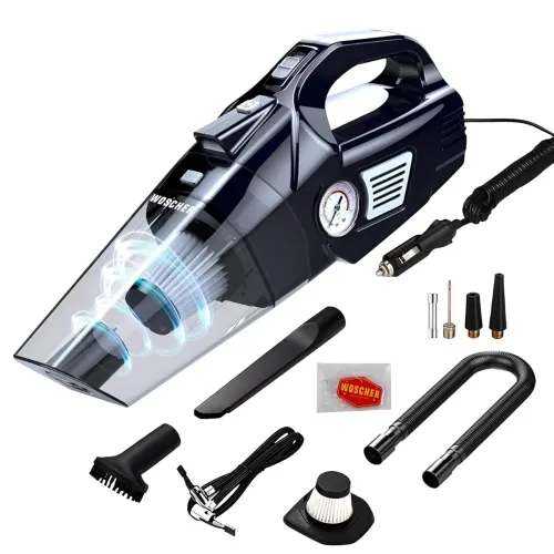 Image of Woscherr 2in1 Tyre Inflator & Car Vacuum Cleaner (150 PSI, 120 Watt)
