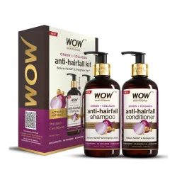 WOW Onion Oil Shampoo & Conditioner Kit – Red Onion, Black Seed Oil, Pro-Vitamin B5 (600ml