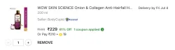 WOW SKIN SCIENCE Onion & Collagen Anti-Hairfall Hair Oil (200 ml)