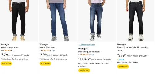 Image of Wrangler Men Jeans up to 79% Discount