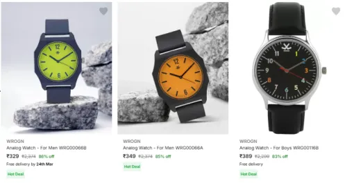 Image of WROGN Analog Watch For Men Minimum 80% Discount