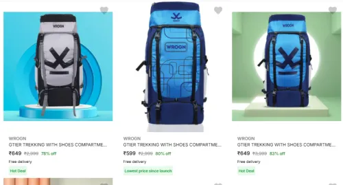 Image of Wrogn Brand Rucksacks @ Up to 83% Discount