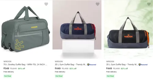 Image of Wrogn Duffel Bags Minimum 70% Discount