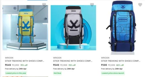 Image of WROGN GTIER 60L Rucksack Starting At @₹649