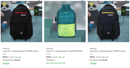 Image of Wrogn Laptop Bags @ Up to 84% Discount