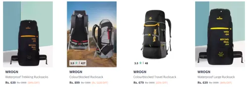 Image of WROGN Luggage Backpack Minimum 84% Discount