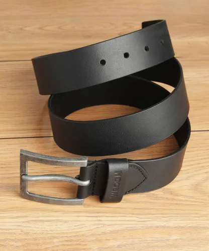 Image of WROGN Men Casual Black Genuine Leather Belt