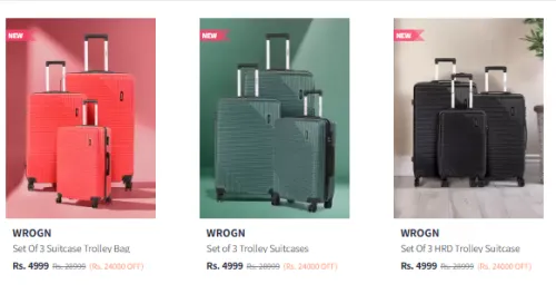 Image of Wrogn suitcase Minimum 80% Discount