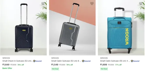 Image of Wrogn Suitcases at Minimum 70% Discount
