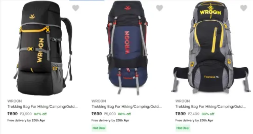 Image of WROGN Trekking Bag 65 L Starting At @₹699