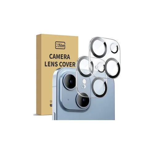 Image of Xfilm (Pack of 2 Camera Lens Protector for iPhone 14/14 Plus & 15/15 Plus HD Tempered Glass