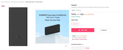 Image of Xiaomi 20000mAh 33W Power Bank