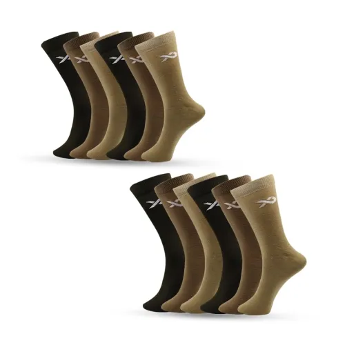 Image of XJARVIS® Texas Army Men's Solid Calf Crew Cotton Formal Socks (Pack of 3)