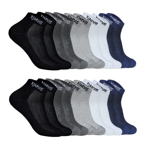 Image of XJARVIS Unisex Breathable Cotton Ankle Socks For Men & Women (Pair Of 10)
