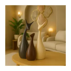 Xtore Lucky Deer Ceramic Showpiece Set (Set of 3)