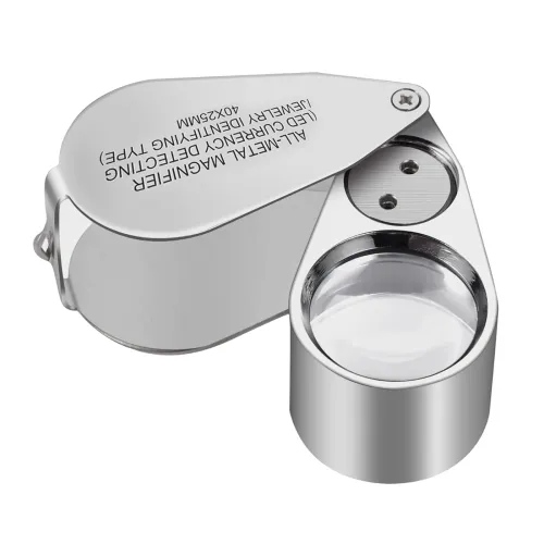 Image of XYK 40X Full Metal Illuminated Jewelry Loop Magnifier.