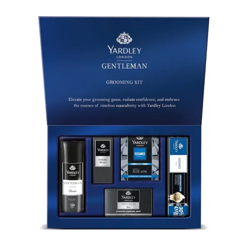 Image of Yardley Gentleman Grooming Kit (5-in-1: Soap, Cream, Lotion, Brush, Deo)
