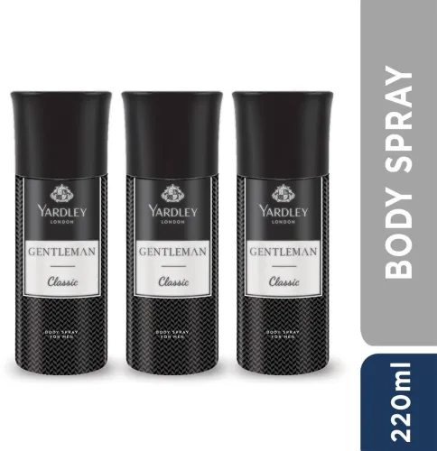 Image of Yardley London Gentleman Classic Body Deodorant Spray for Men, 660ml Pack of 3