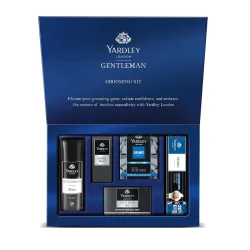 Yardley London Gentleman Luxury Grooming Kit For Men With Classic Activated Charcoal Soap, Elegance Lather Shaving Cream