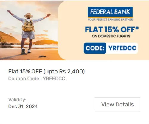 Image of Yatra Coupon: Flat 15% Off on Domestic Flights