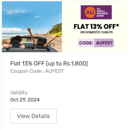 Image of Yatra Coupon: Flat 13% Off on Domestic Flights