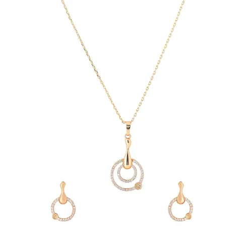 Image of Yellow Chimes Necklace Set for Women