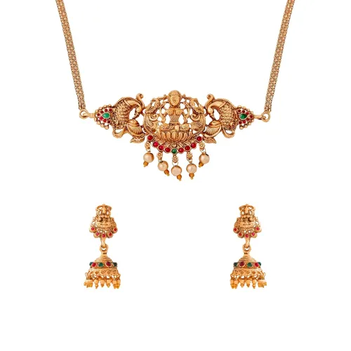 Image of Yellow Chimes Temple Jewellery Set