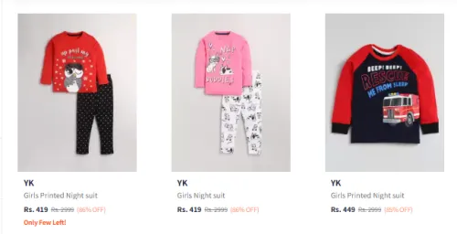 Image of YK Girl's Nightwear at minimum 80% Discount