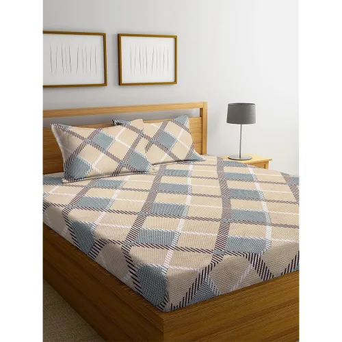 Image of YMORIA Glace Cotton Double Bedsheet with 2 Pillow Covers