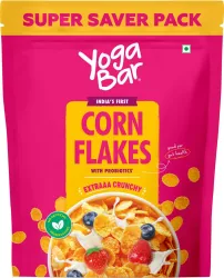 Yogabar Cornflakes Original Crunchy Breakfast cereals with Probiotics, High Fibre Pouch  (850 g)
