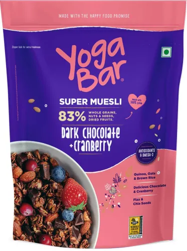 Image of Yogabar Dark Chocolate & Cranberry Muesli 450 Gm