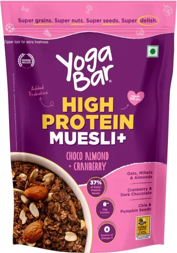 Image of Yogabar Protein Muesli Choco Almond + Cranberry Pouch (850 g)